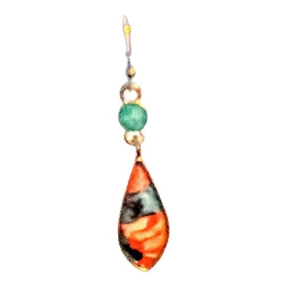 Colorful Cloissone Teardrop Earrings - Picture 2 of 3